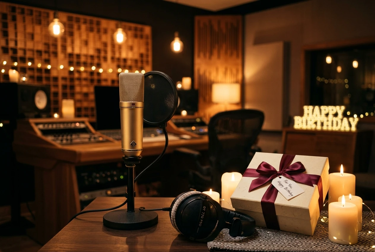 Phòng thu âm chuyên nghiệp thu voice quà tặng sinh nhật lãng mạn ý nghĩa